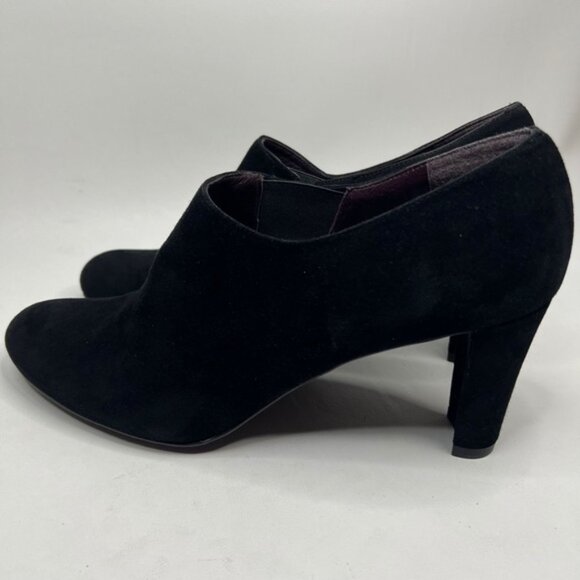 STUART WEITZMAN Made in Spain 🇪🇸 Black Suede Pumps Chunky Heel OW88728 Sz 10‎ - Picture 9 of 16